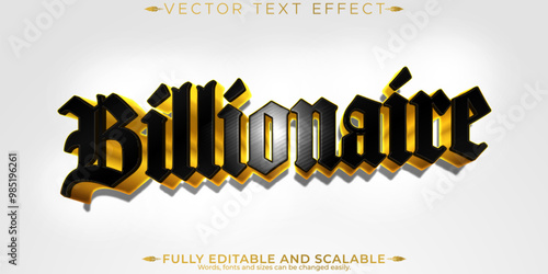 Billionare gold sparkle text effect, editable royal and shiny text style