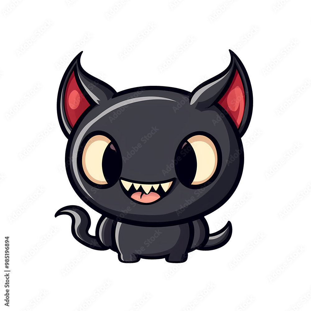 This Delightful Black Cat Character Showcases Big, Expressive Eyes and a Mischievous Grin This Delightful Black Cat Character Showcases Big, Expressive Eyes and a Mischievous Grin