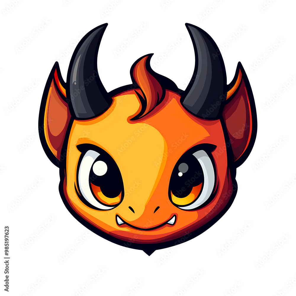 Brightly Colored Cute Dragon Character With Large Eyes and Expressive Features Brightly Colored Cute Dragon Character With Large Eyes and Expressive Features