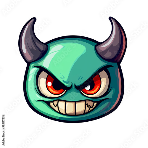 A Mischievous Green Creature With Sharp Horns and a Sinister Grin, Exuding Playful Menace