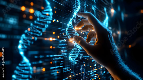 Digital DNA Code - 3D Illus...
