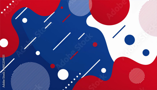 赤と青のポップな幾何学模様の抽象的背景