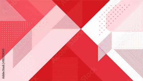 ピンクと赤のポップな幾何学模様の抽象的背景