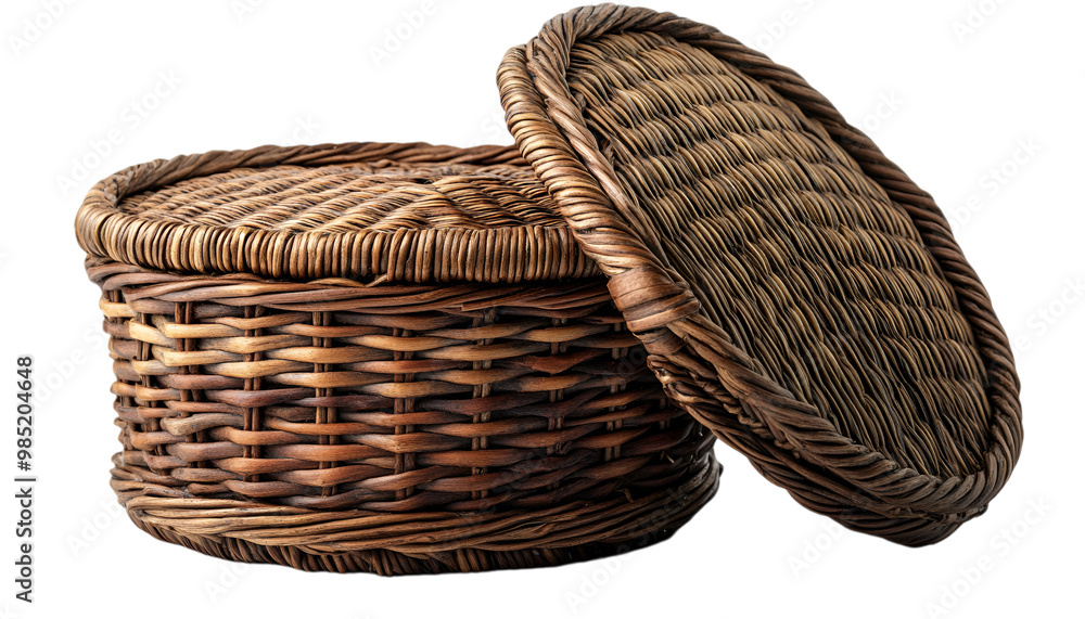Obraz premium a wicker basket with lid