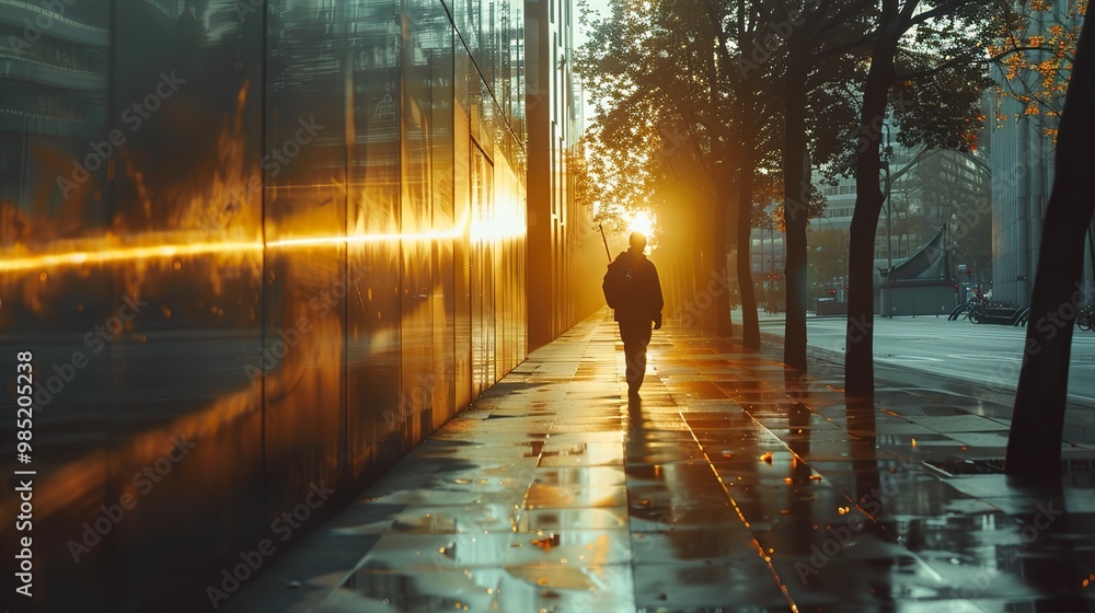 Golden Hour Silhouette in a Cityscape Golden Hour Silhouette in a Cityscape