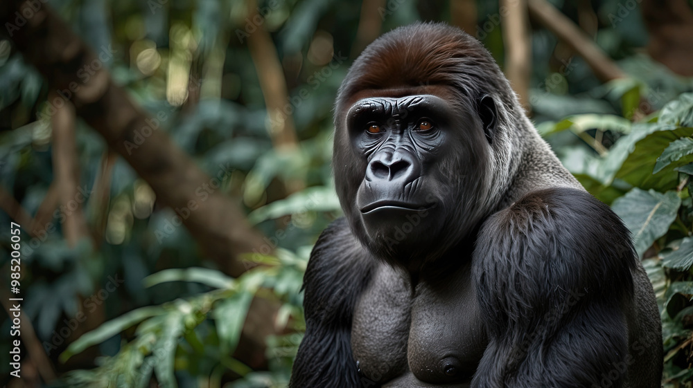 a gorilla standing a gorilla standing