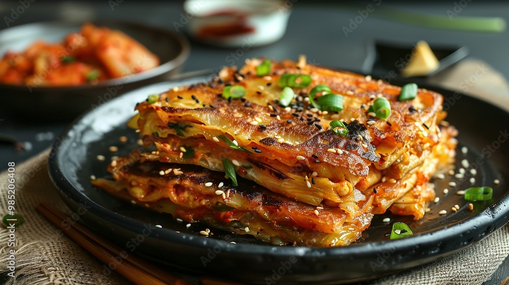 Kimchi Pancakes with Sesame Seeds and Green Onions Kimchi Pancakes with Sesame Seeds and Green Onions