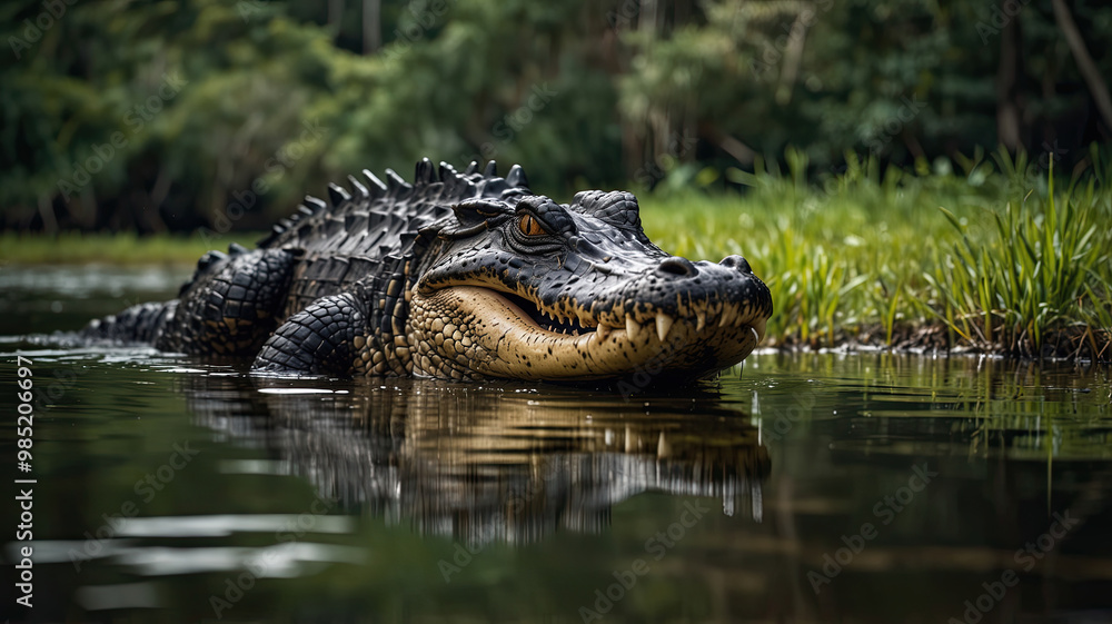 Obraz premium a large and imposing alligator