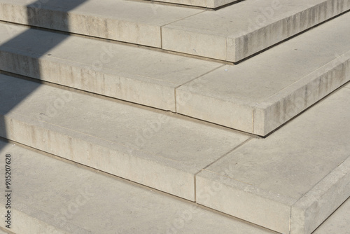 Obraz na plátne detail of a radiating or widening steps made of stone