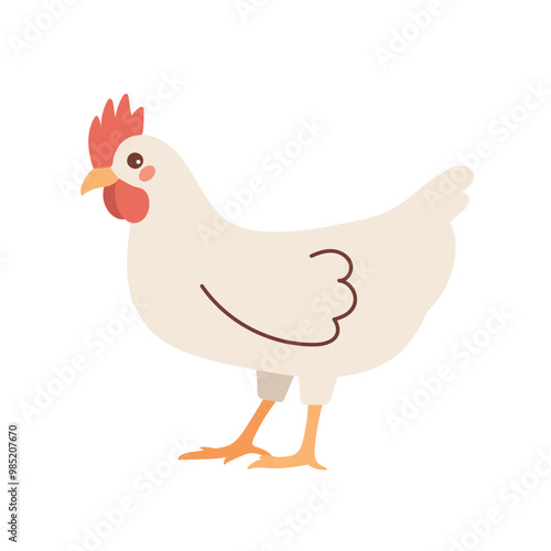 Illustration of a cute chicken on a white background