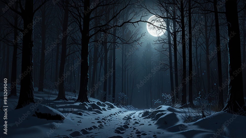 Naklejka premium Realistic landscape atmosphere in the forest with tall trees in it