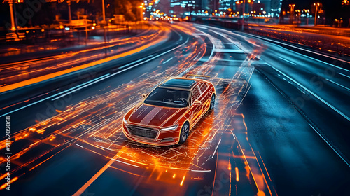 Car Driving Through City at...