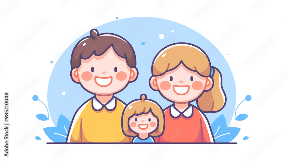 【透過】背景が透明の家族のアイコン素材。カラフルでポップ,ファミリー,かわいい,シンプル,