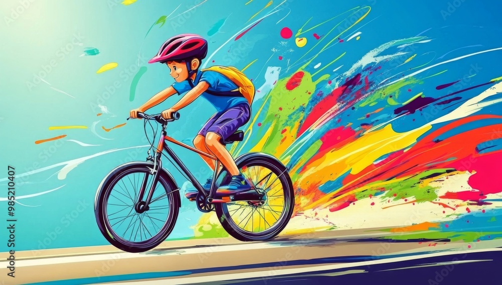 Fototapeta premium The cartoonish scene captures the essence of childhood adventure.
