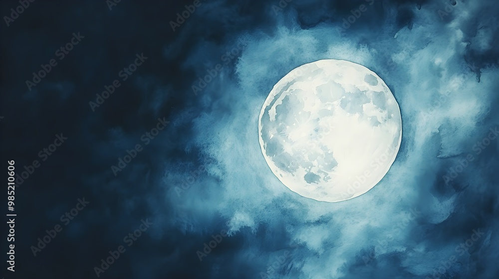Stunning full moon shining in the night sky picture Stunning full moon shining in the night sky picture