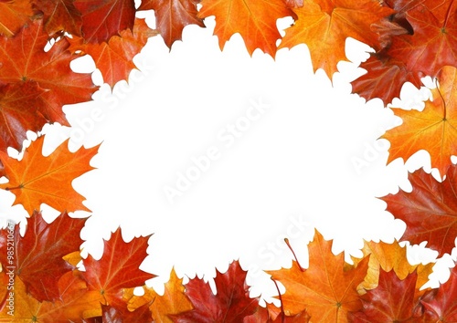 Beautiful autumnal background showcasing colorful maple leaves.