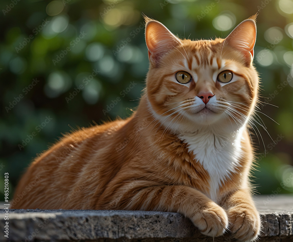orange cat on blurry background orange cat on blurry background