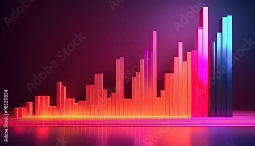 a simple bar graph that is rising and represents financial prosperity.