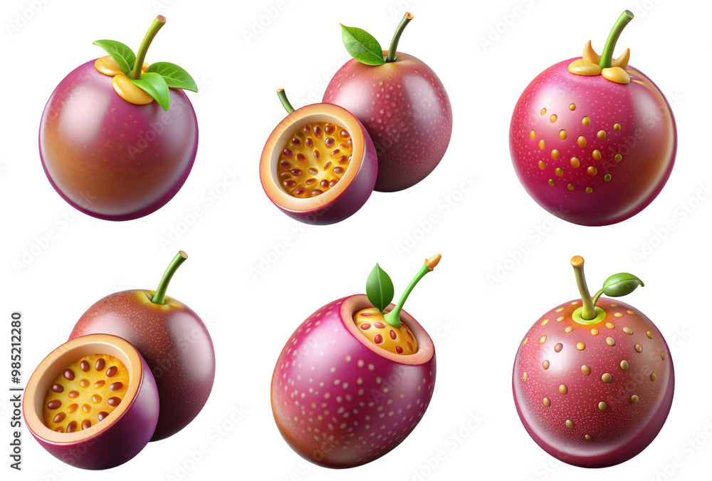 PNG passion fruit 3d collection, in cartoon style minimal on transparent, white background, isolate
PNG passion fruit 3d collection, in cartoon style minimal on transparent, white background, isolate