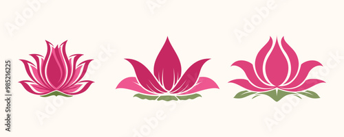 lotus flower logo set. lotus flower stem leaf
flower bloom pistil bud for cosmetics, beauty products, care, salon, spa, therapy, health and more