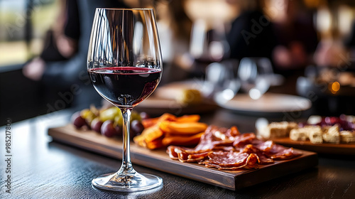 Glass of Red Wine with Char...