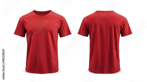 Red T-shirt Mockup: Front and Back View