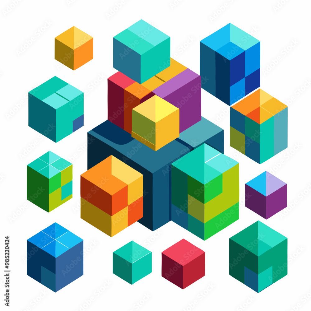 abstract colorful cubes abstract colorful cubes