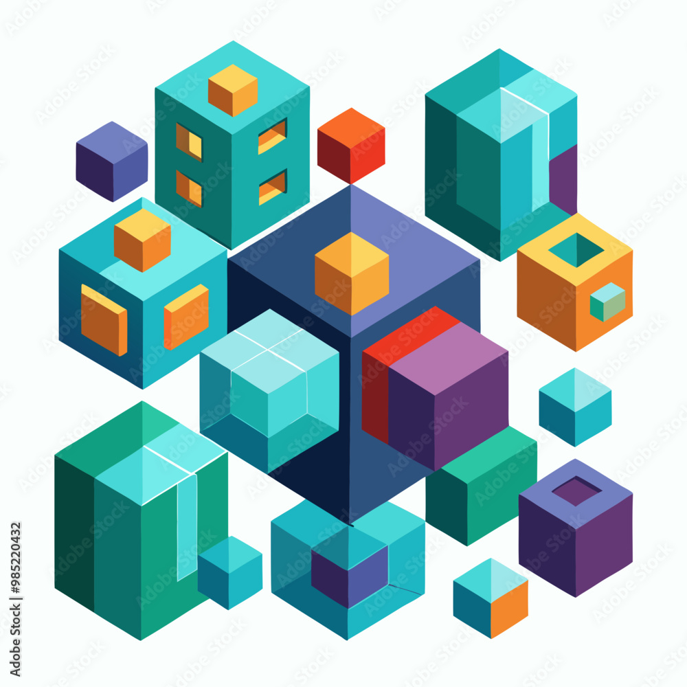 abstract colorful cubes abstract colorful cubes