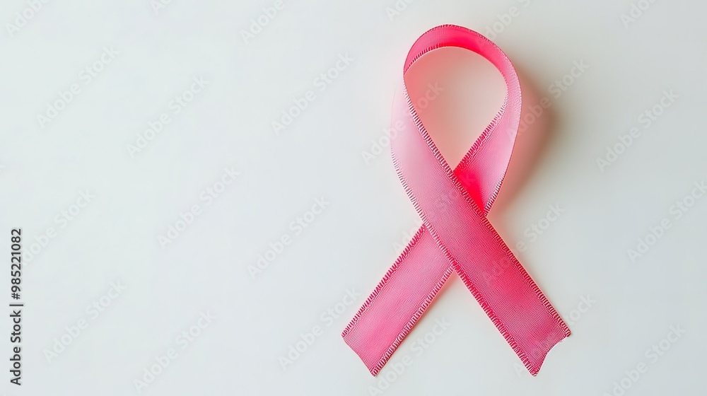 Pink Ribbon on White Background Pink Ribbon on White Background