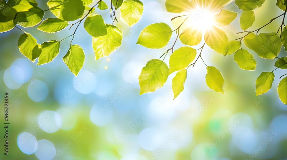 Sunlight Shining Through Spring Leaves Sunlight Shining Through Spring Leaves