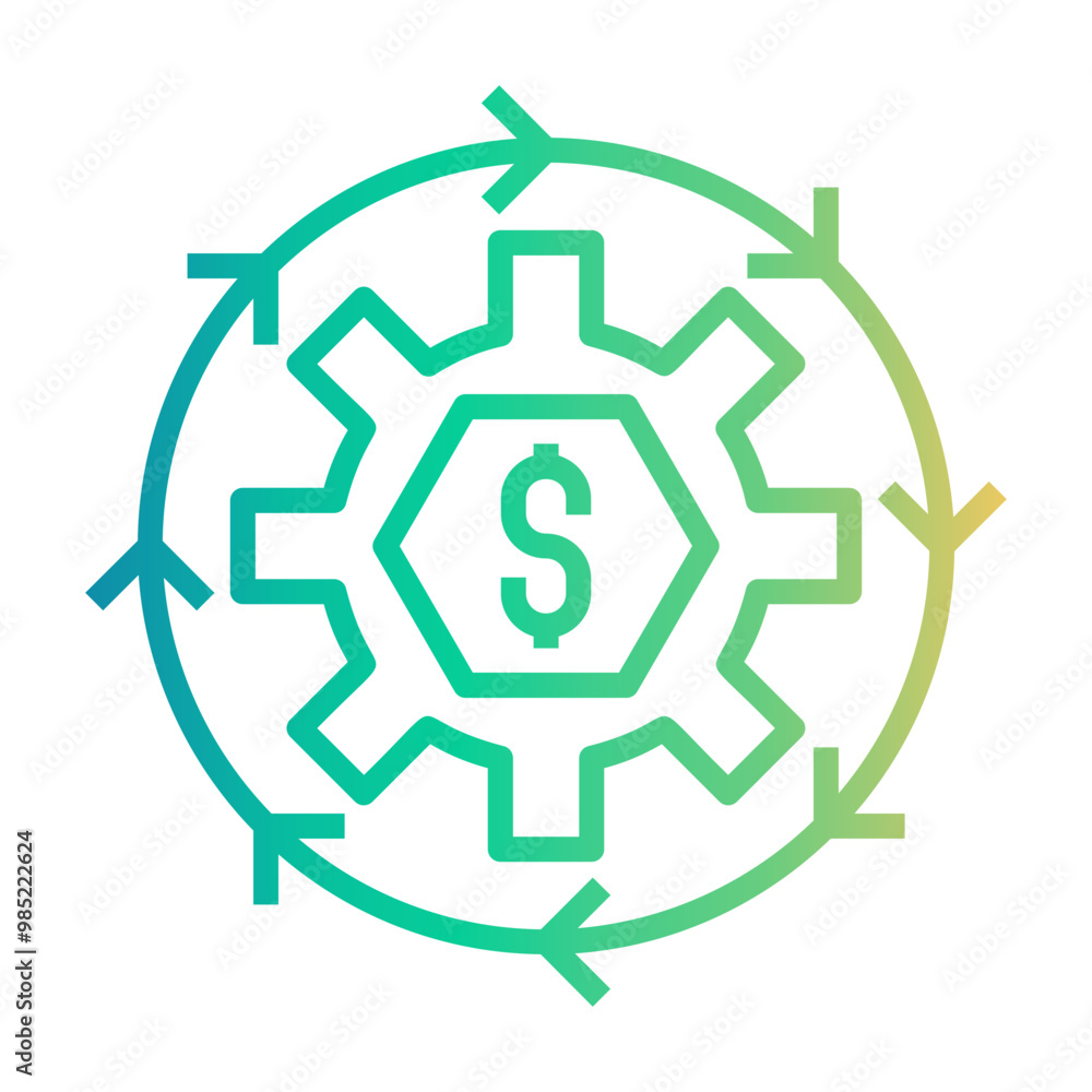 business cycle Line Gradient Icon business cycle Line Gradient Icon