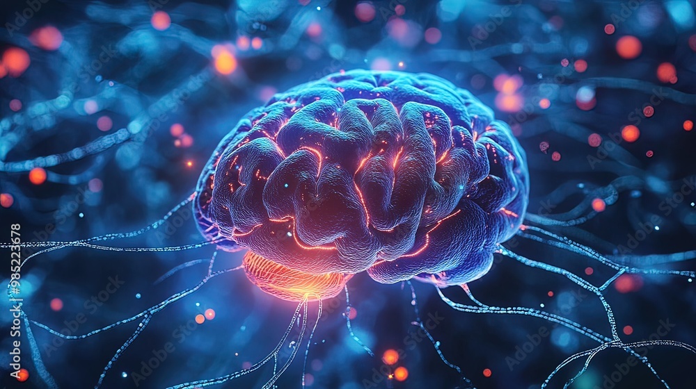 Fototapeta premium Digital Brain with Network of Connections