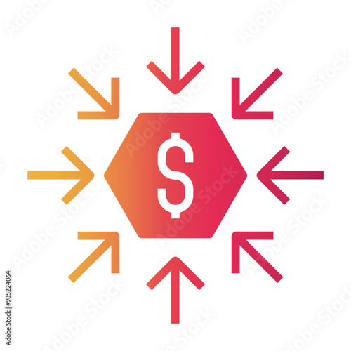 bottom line value Gradient icon