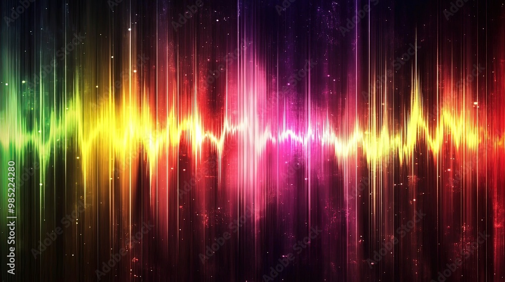Abstract Sound Wave with Neon Color Streaks Abstract Sound Wave with Neon Color Streaks