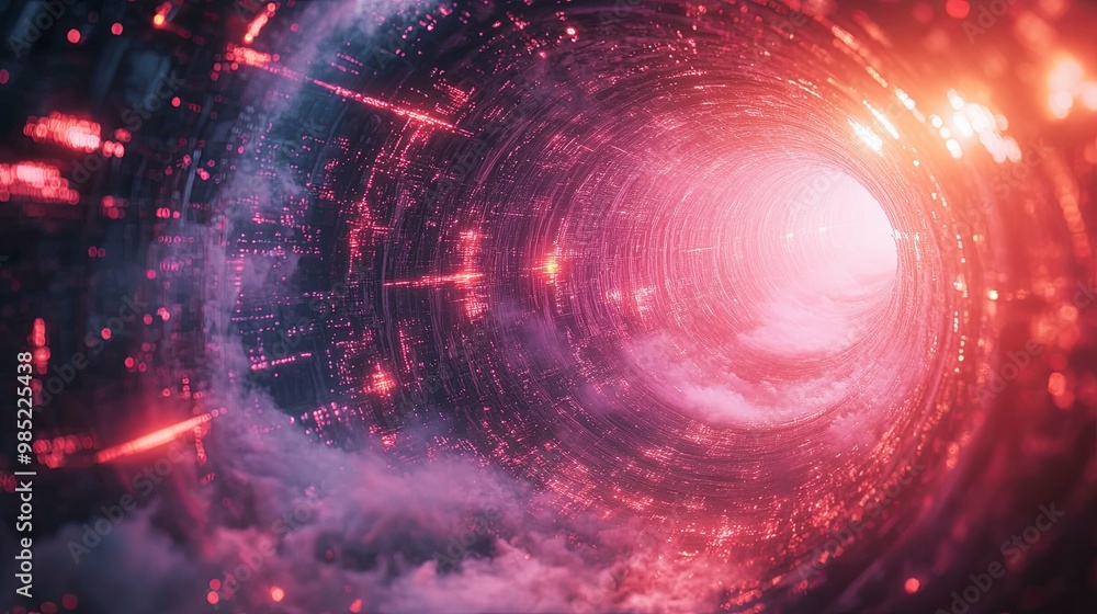 A Futuristic Tunnel of Light and Data A Futuristic Tunnel of Light and Data