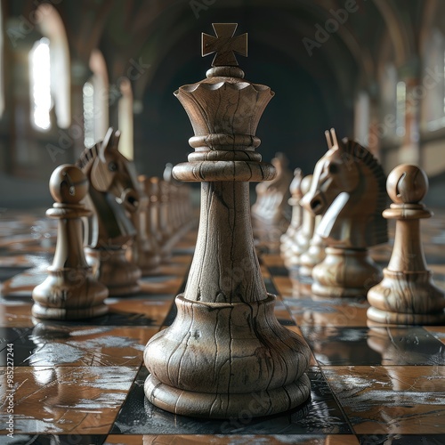 Giant Chess Board Close up 