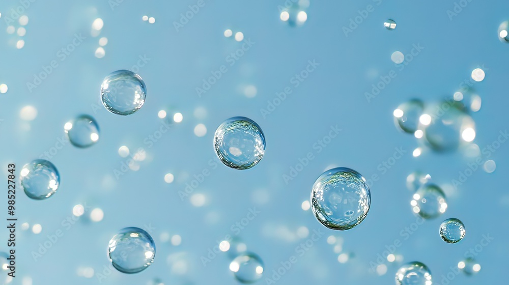 Water Bubbles on a Blue Background Water Bubbles on a Blue Background