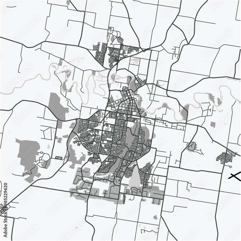 Map of Wagga Wagga in Australia in grayscale. Contains layered vector with roads water, parks, etc. Map of Wagga Wagga in Australia in grayscale. Contains layered vector with roads water, parks, etc.