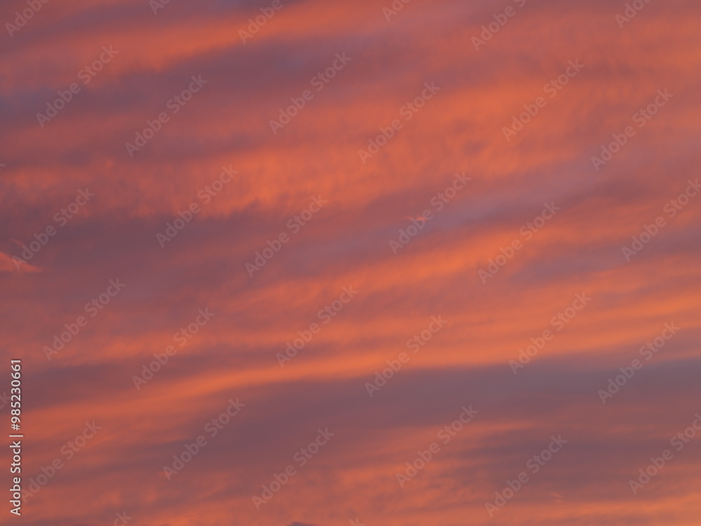 Obraz premium Tokyo, Japan - September 21, 2024: Beautiful clouds illuminated with the rising sun 