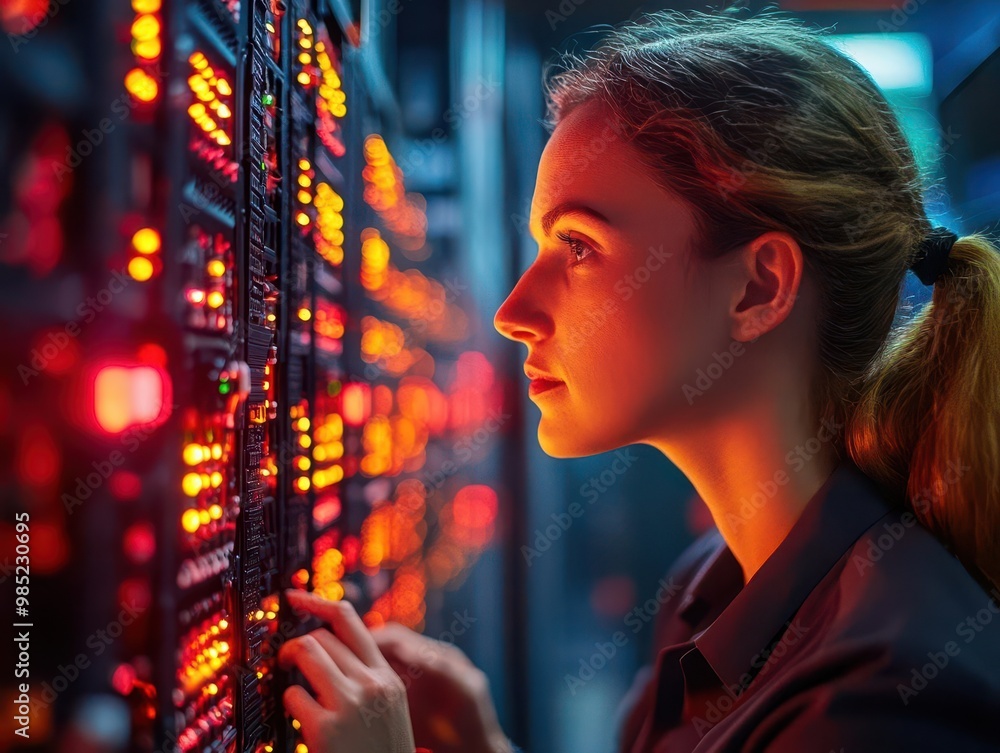 Obraz premium IT support team troubleshooting issues, professional environment, sharp focus, bright lighting, high detail
