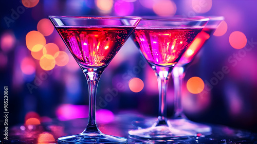 Two Martini Glasses with Pi...