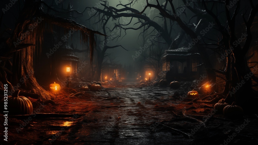 Scary and mysterious halloween forest Scary and mysterious halloween forest