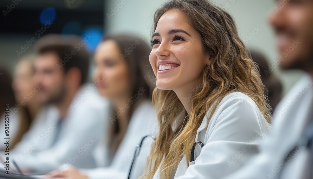 Medical education with students learning in a classroom, academic style, sharp focus, bright lighting, high detail Medical education with students learning in a classroom, academic style, sharp focus, bright lighting, high detail