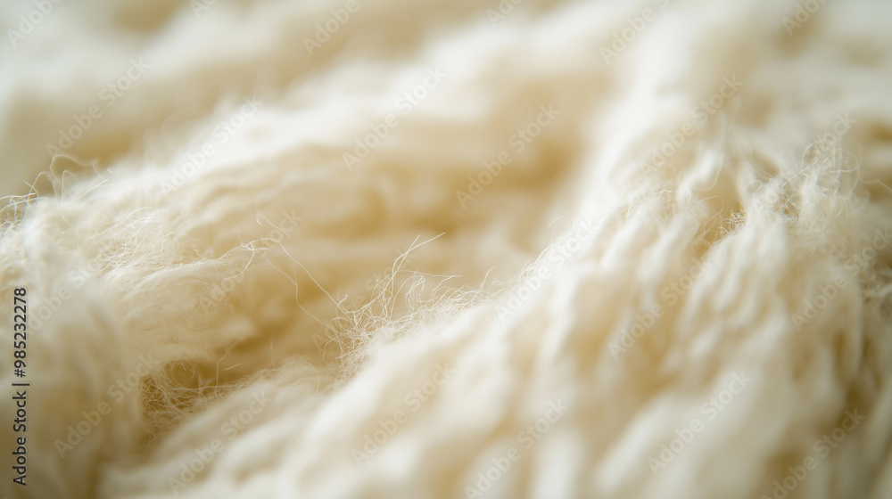 close-up of wool with a fluffy texture, the focus is on the intricate fibers, highlighting its warmth and comfort close-up of wool with a fluffy texture, the focus is on the intricate fibers, highlighting its warmth and comfort