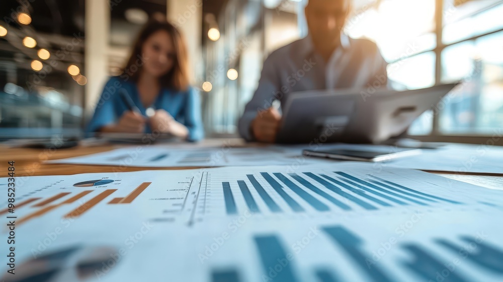 Retirement planning with a financial advisor discussing options with clients, organized style, sharp focus, soft lighting Retirement planning with a financial advisor discussing options with clients, organized style, sharp focus, soft lighting
