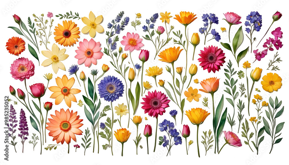 wide border illustration flowers watercolor colorful watercolor painting illustration colourful flower floral flower wide border generative ai watercolor painting illustration colourful flower