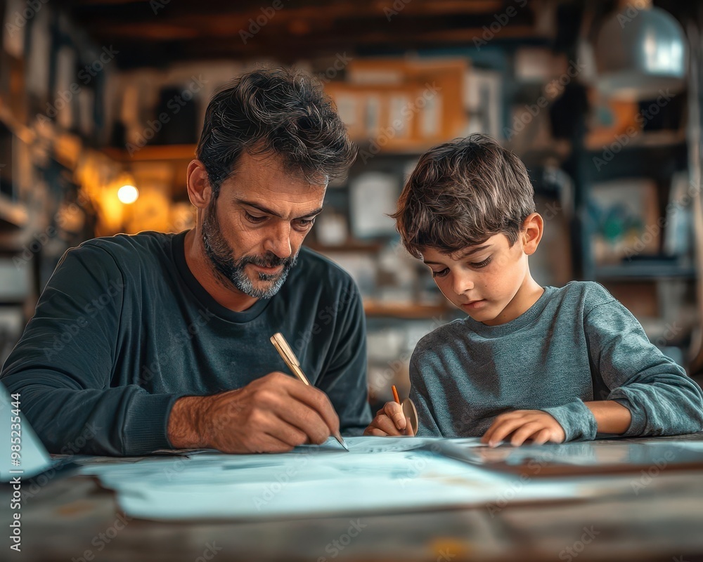 Teacher and student working on a project together, supportive atmosphere, sharp focus, soft lighting, high detail Teacher and student working on a project together, supportive atmosphere, sharp focus, soft lighting, high detail