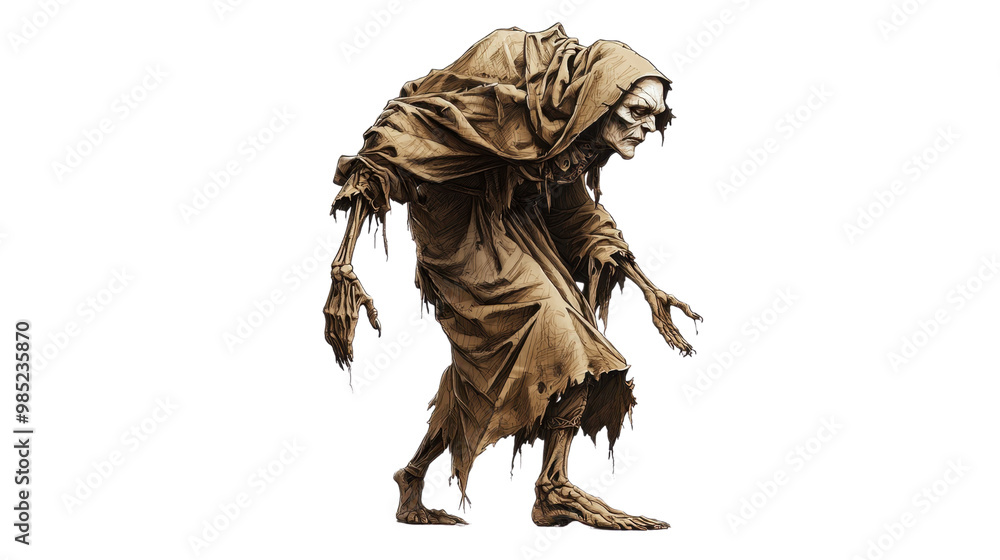 Spooky Skeleton Figure in Tattered Robe Spooky Skeleton Figure in Tattered Robe