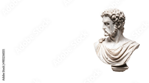 Ancient roman marble bust sculpture transparent background