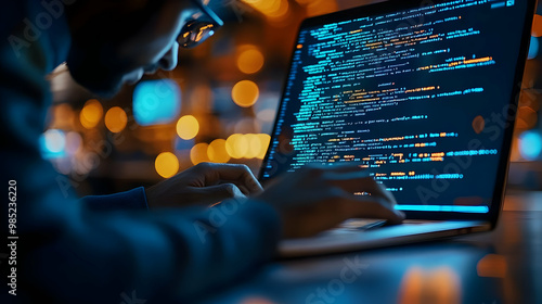 Programmer Working on Lapto...
